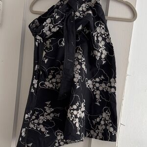 Caroll Black Midi Skirt with White embroidery